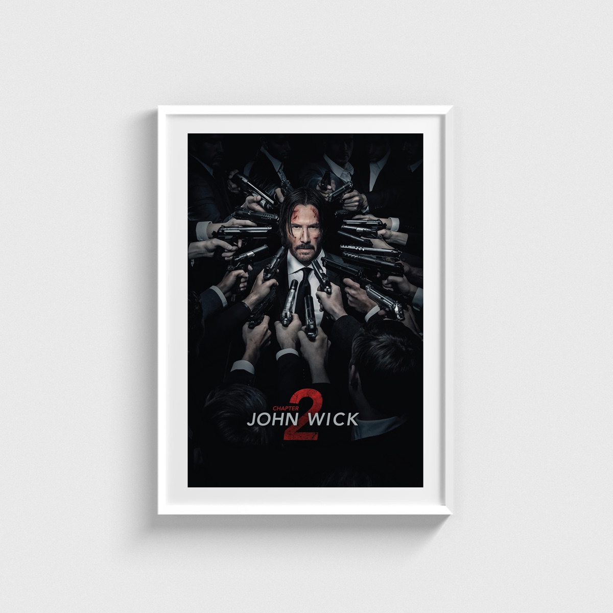 John Wick Chapter 2 film posteri, beyaz çerçeveli tablo