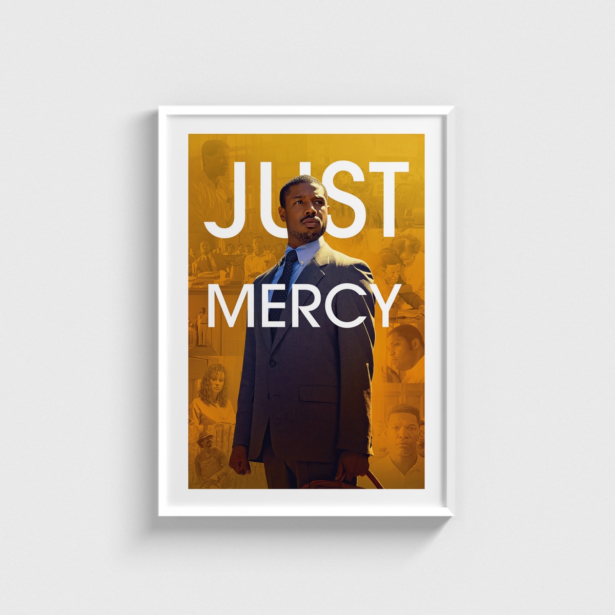Just Mercy film posteri, beyaz çerçeveli tablo