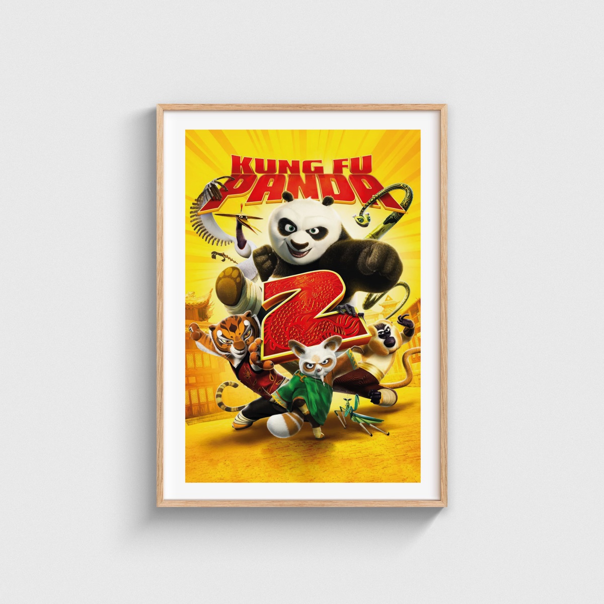 Kung Fu Panda 2 film posteri, ahşap çerçeveli tablo