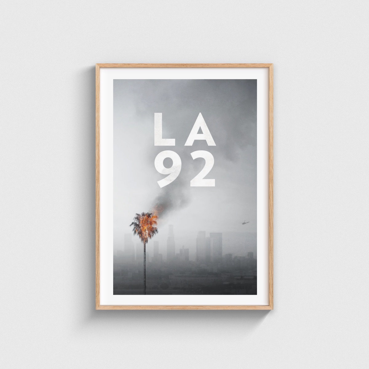 LA 92 film posteri, ahşap çerçeveli tablo