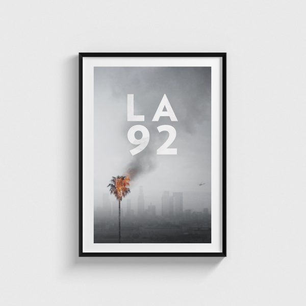 LA 92 film posteri, siyah çerçeveli tablo
