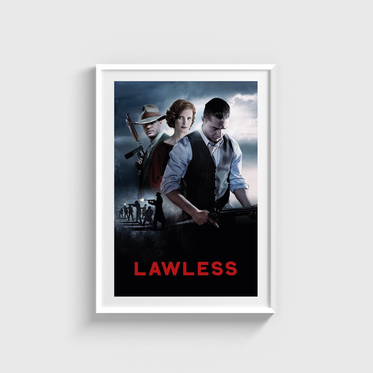 Lawless film posteri, beyaz çerçeveli tablo