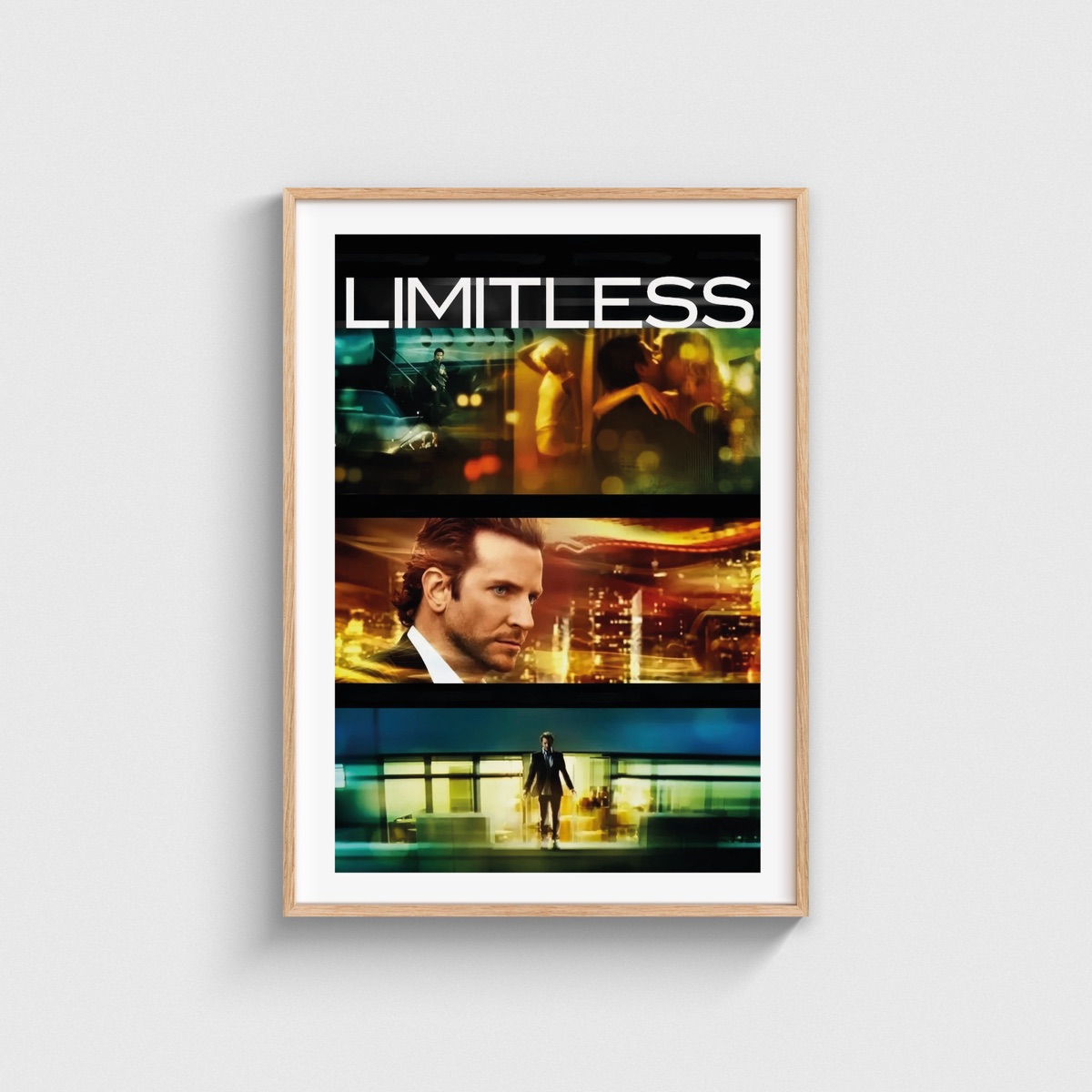 Limitless film posteri, ahşap çerçeveli tablo