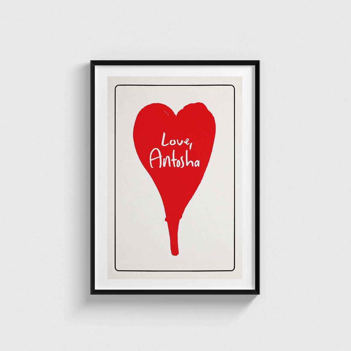 Love, Antosha film posteri, siyah çerçeveli tablo