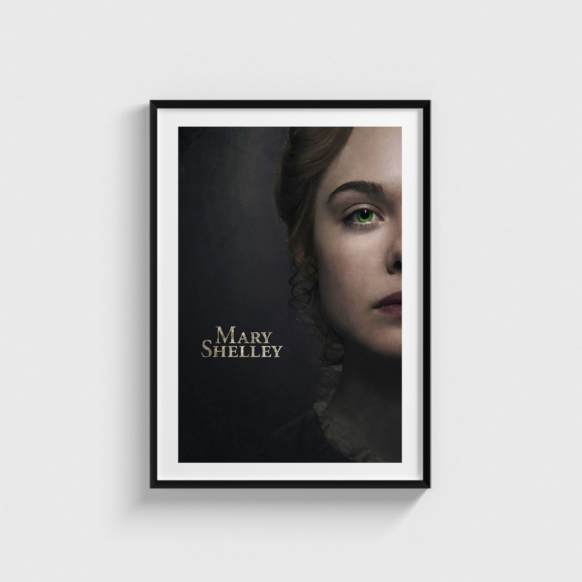Mary Shelley film posteri, siyah çerçeveli tablo