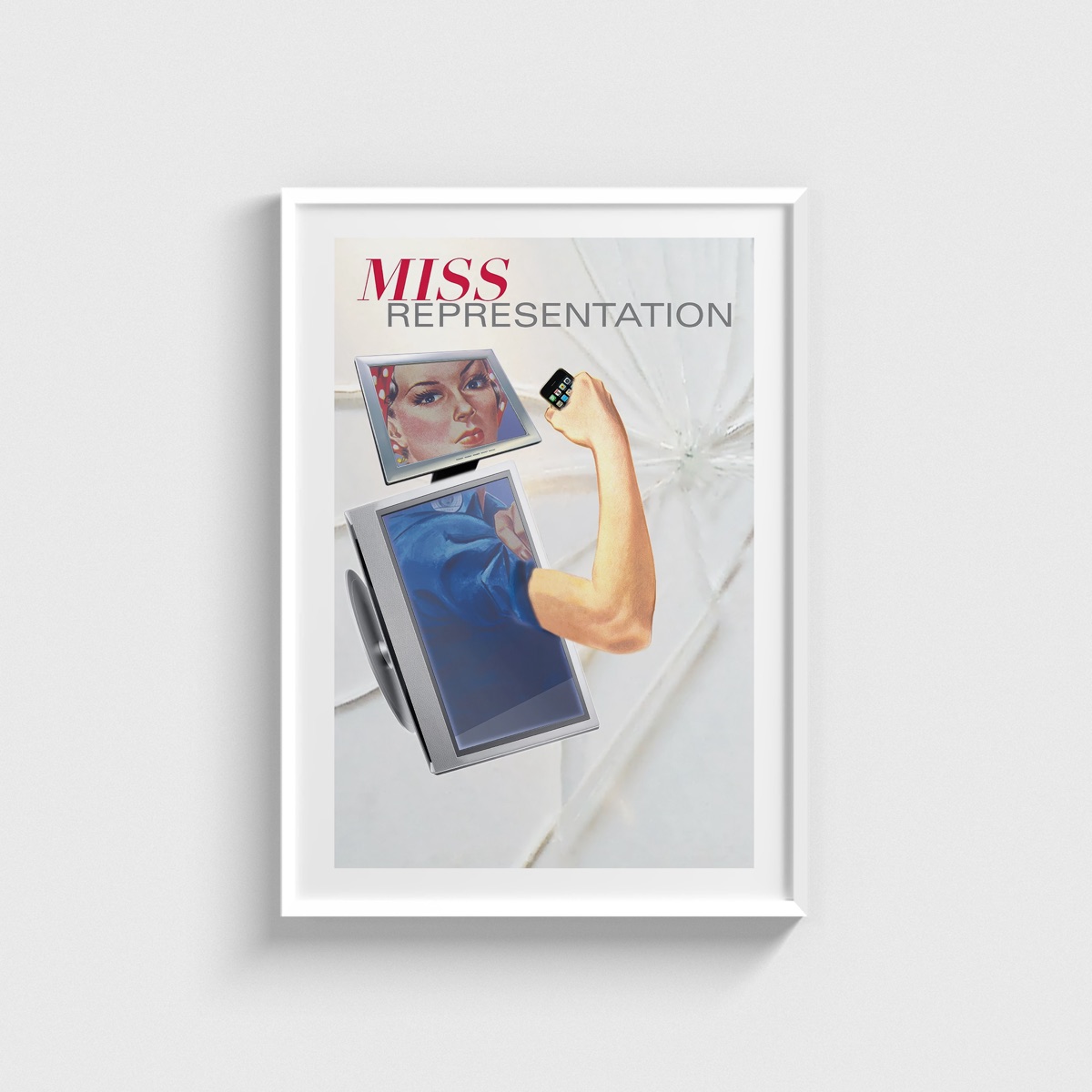 Miss Representation film posteri, beyaz çerçeveli tablo