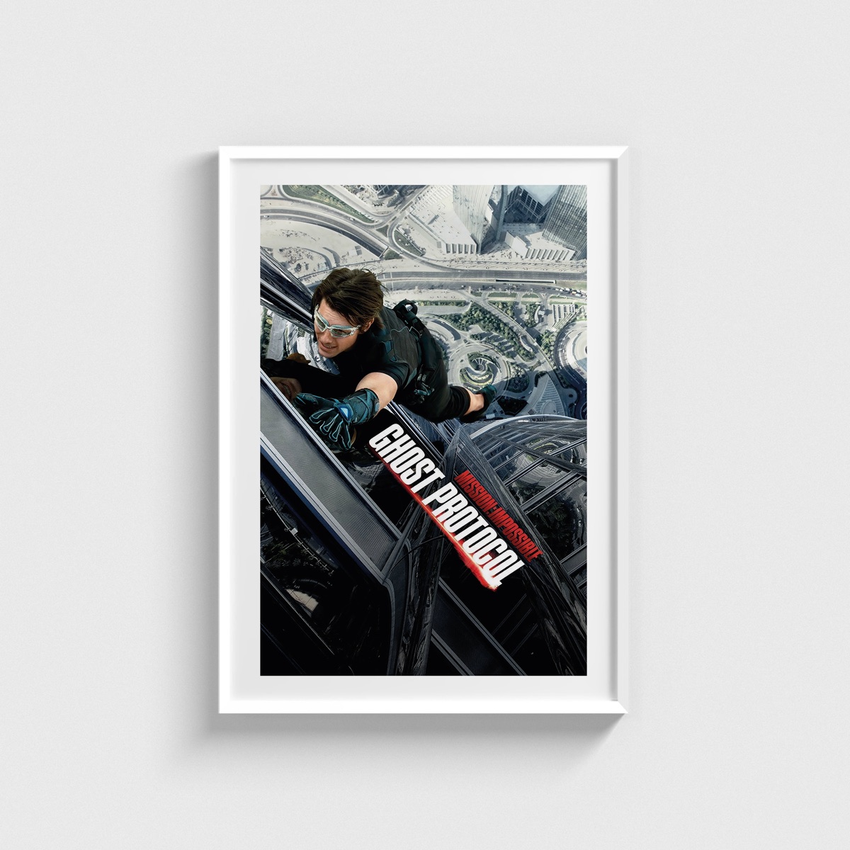 Mission Impossible - Ghost Protocol film posteri, beyaz çerçeveli tablo