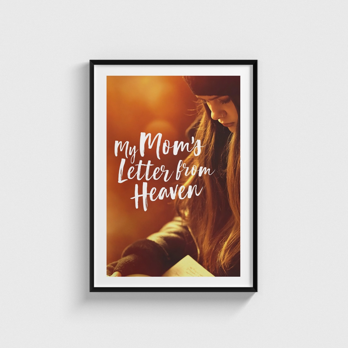 My Mom's Letter from Heaven film posteri, siyah çerçeveli tablo