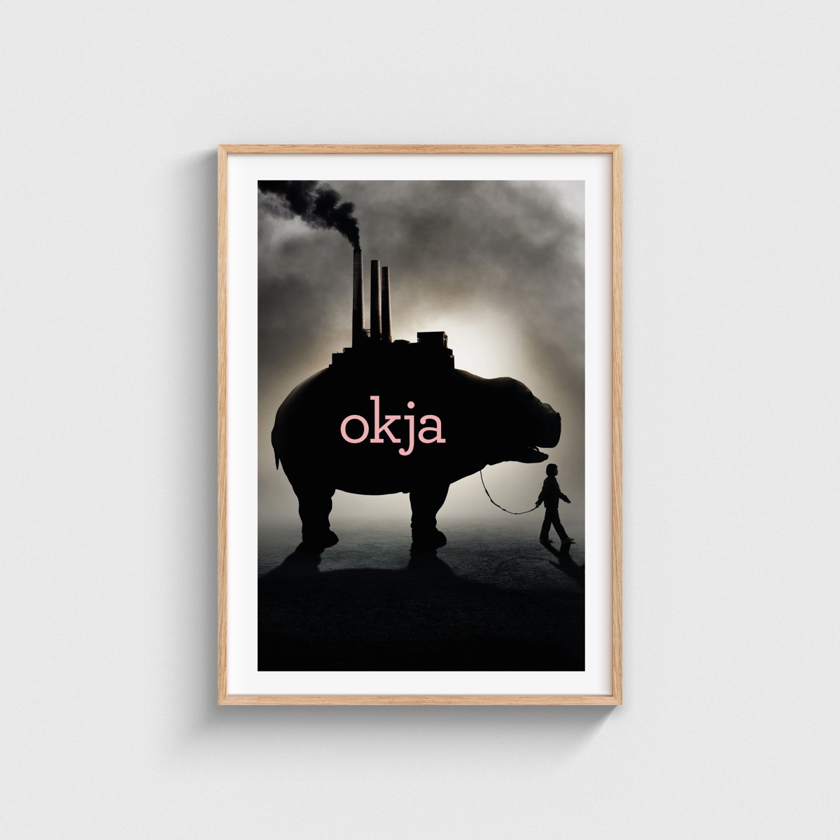 Okja film posteri, ahşap çerçeveli tablo