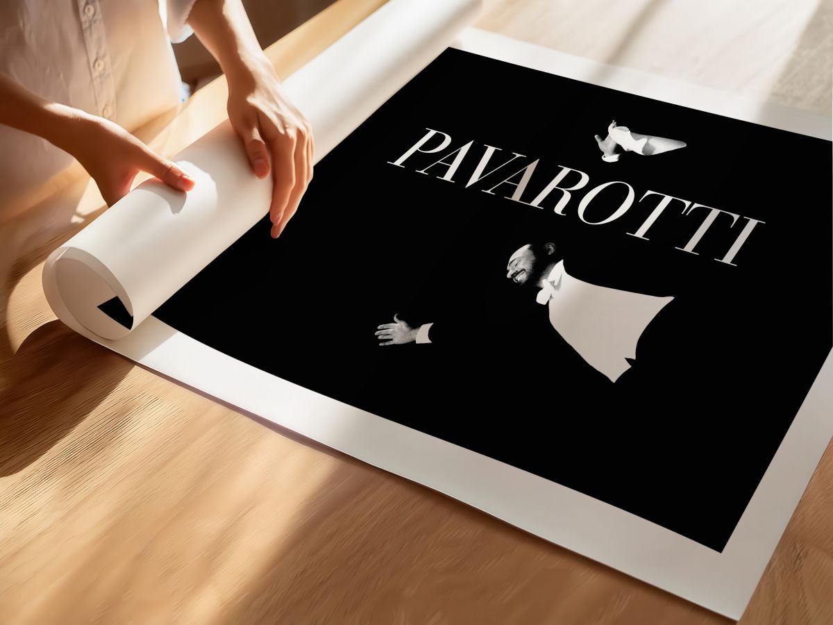 Pavarotti (2019) Film Posteri, rulo yapılmış çerçevesiz poster