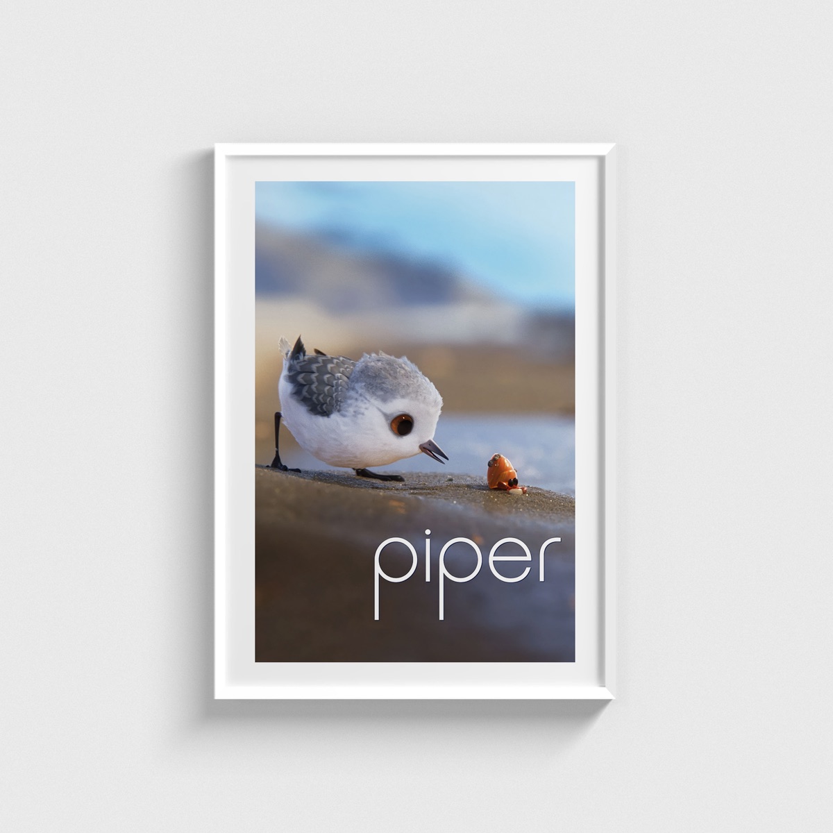 Piper film posteri, beyaz çerçeveli tablo