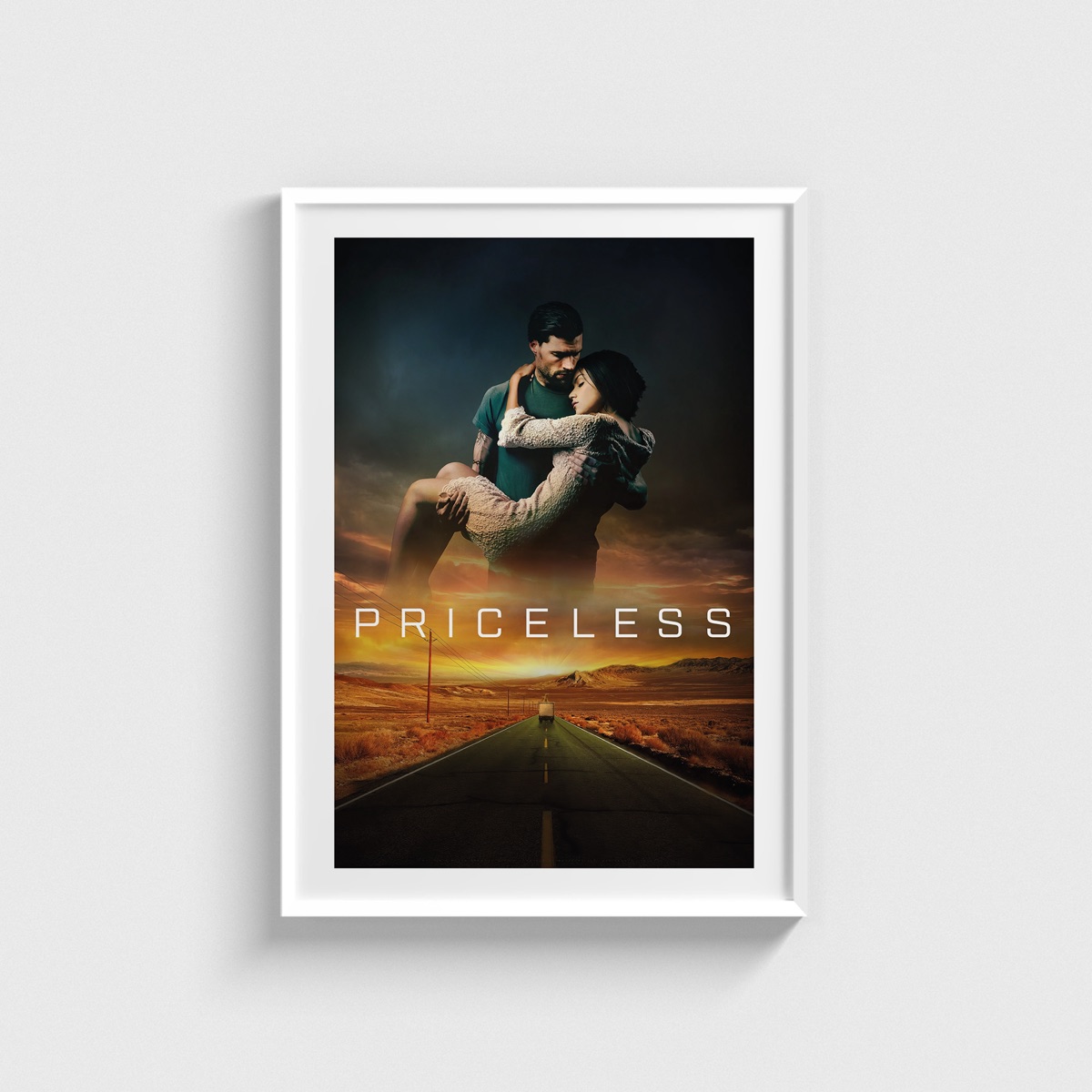 Priceless film posteri, beyaz çerçeveli tablo