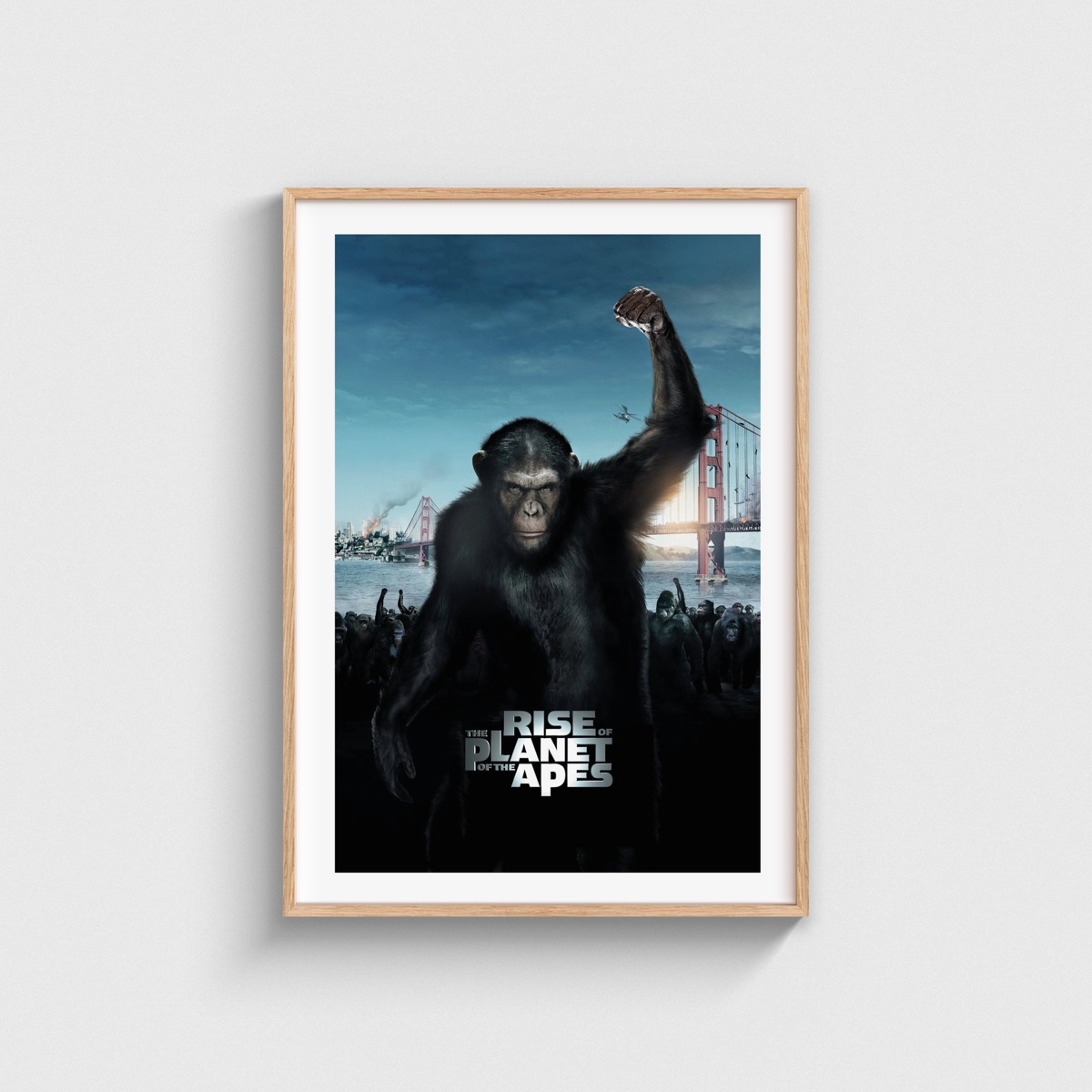 Rise of the Planet of the Apes film posteri, ahşap çerçeveli tablo