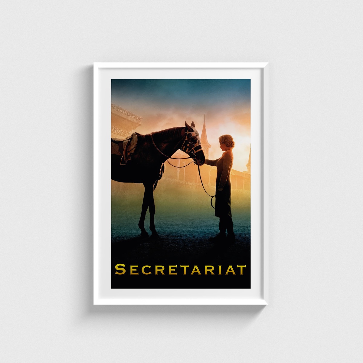 Secretariat film posteri, beyaz çerçeveli tablo