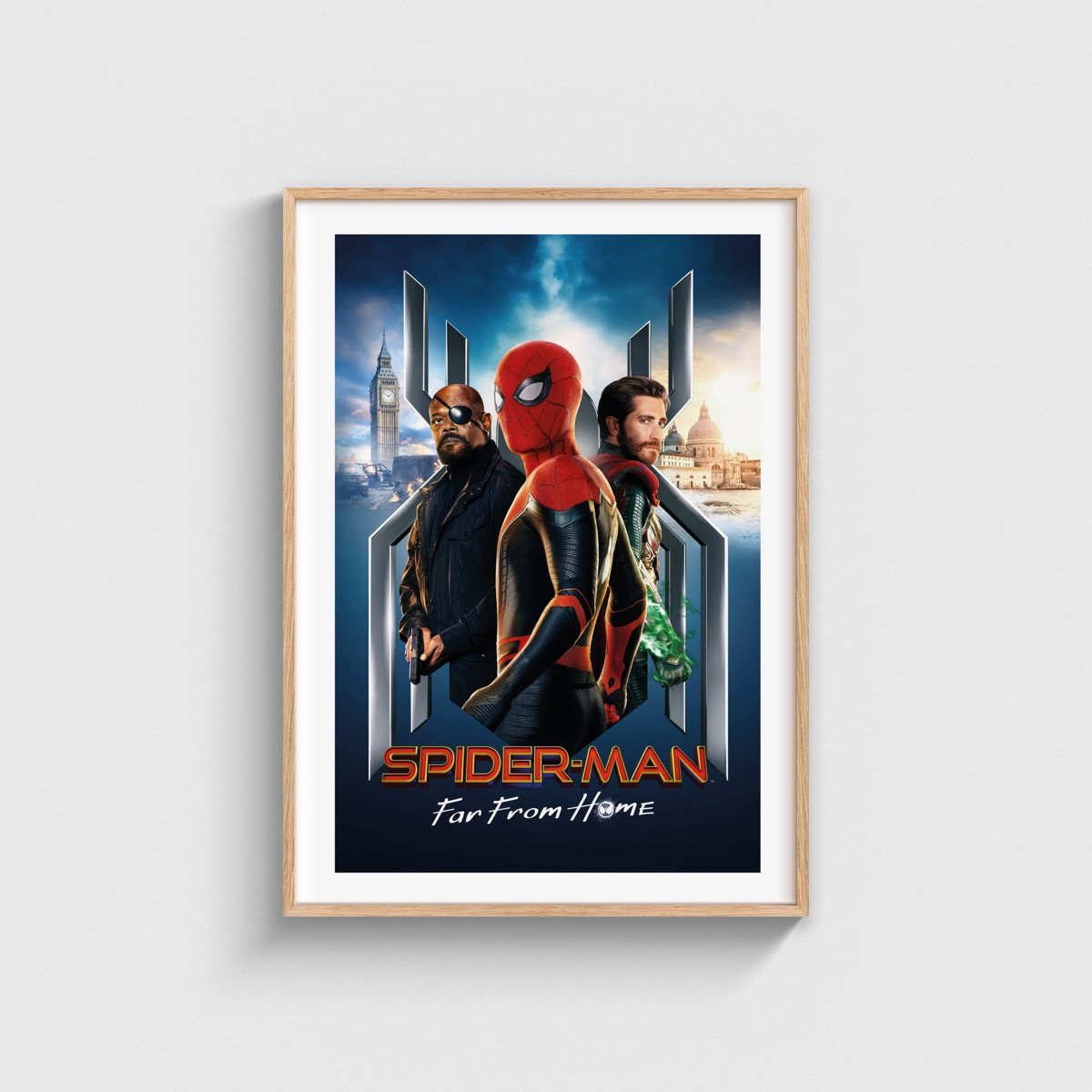 Spider-Man Far From Home film posteri, ahşap çerçeveli tablo