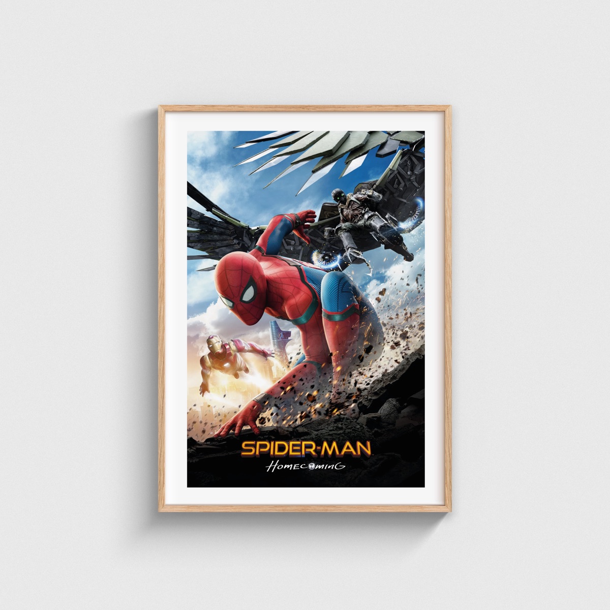 Spider-Man Homecoming film posteri, ahşap çerçeveli tablo