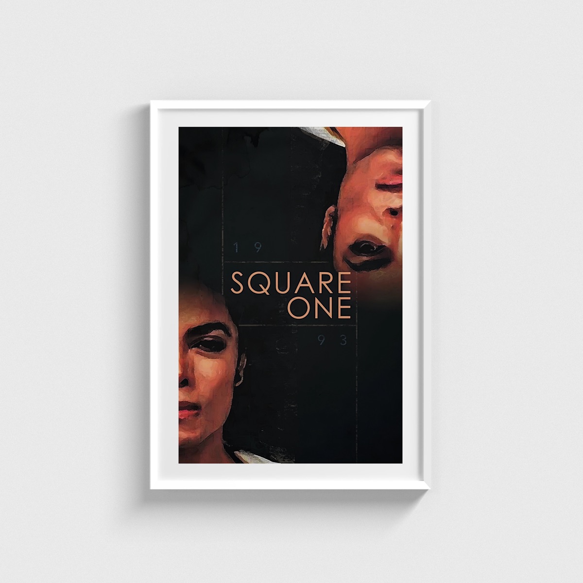 Square One film posteri, beyaz çerçeveli tablo