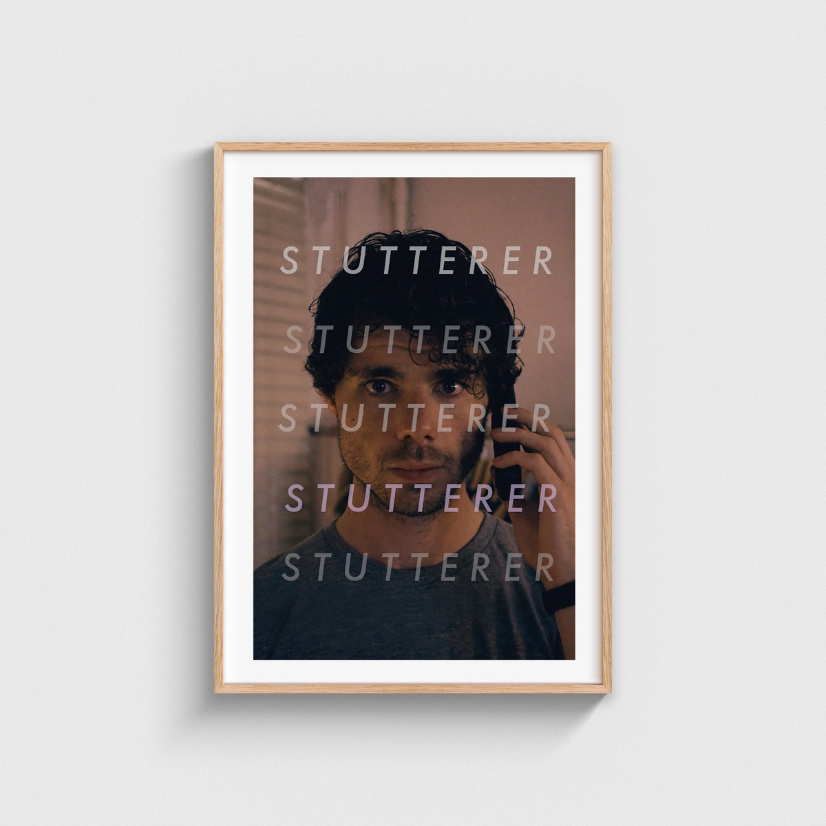 Stutterer film posteri, ahşap çerçeveli tablo