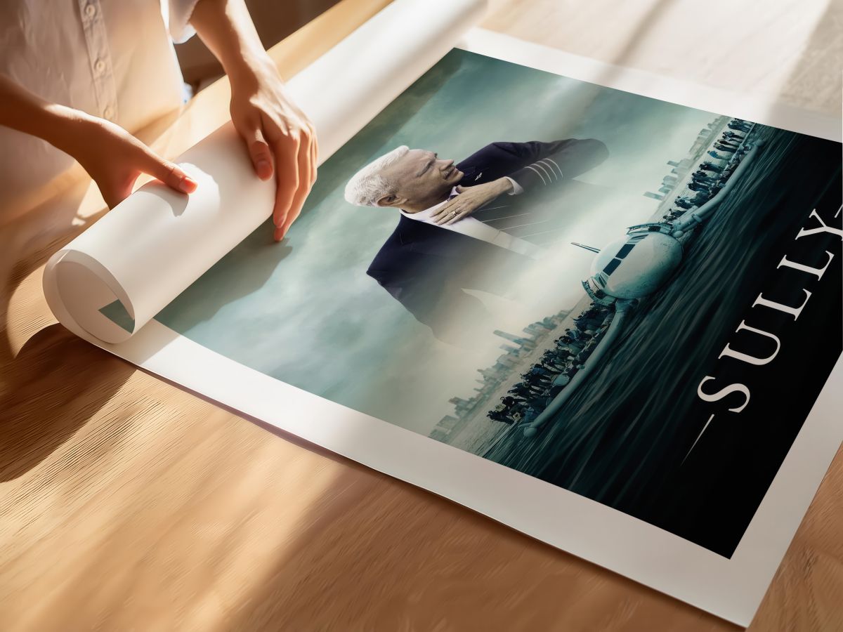 Sully (2016) Film Posteri, rulo yapılmış çerçevesiz poster