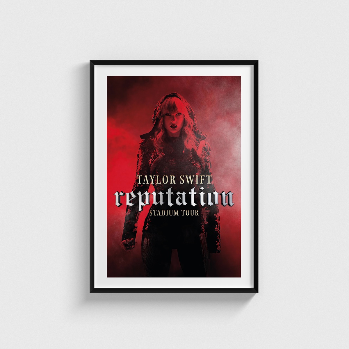 Taylor Swift Reputation Stadium Tour film posteri, siyah çerçeveli tablo