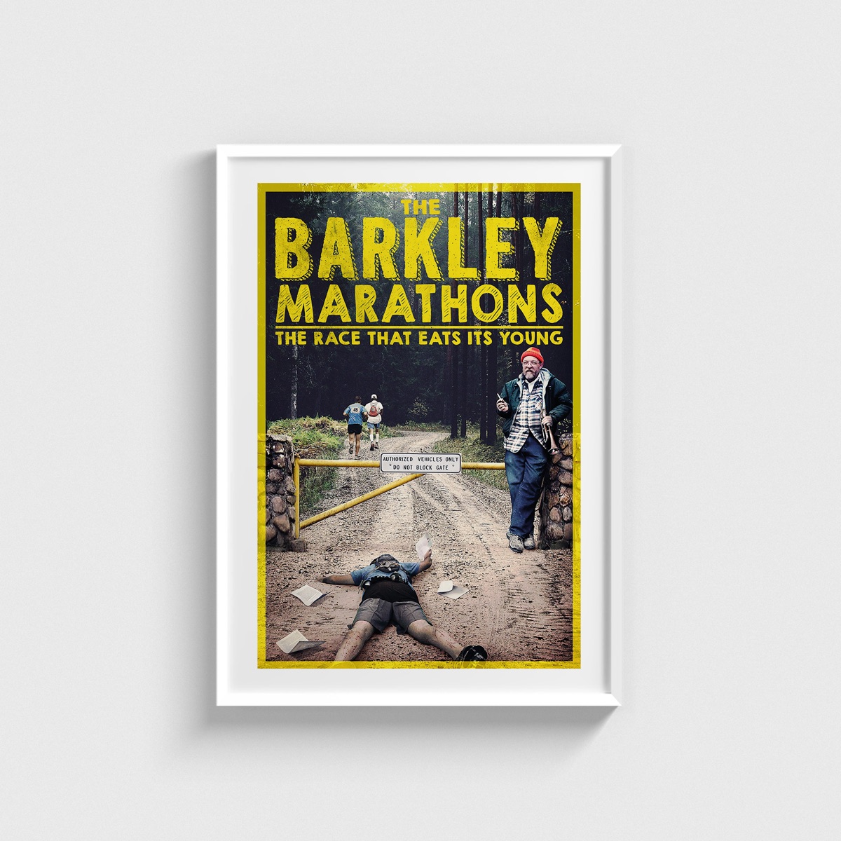 The Barkley Marathons The Race That Eats Its Young film posteri, beyaz çerçeveli tablo