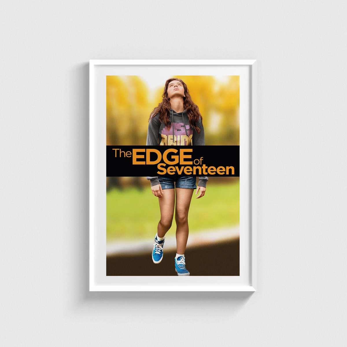 The Edge of Seventeen film posteri, beyaz çerçeveli tablo