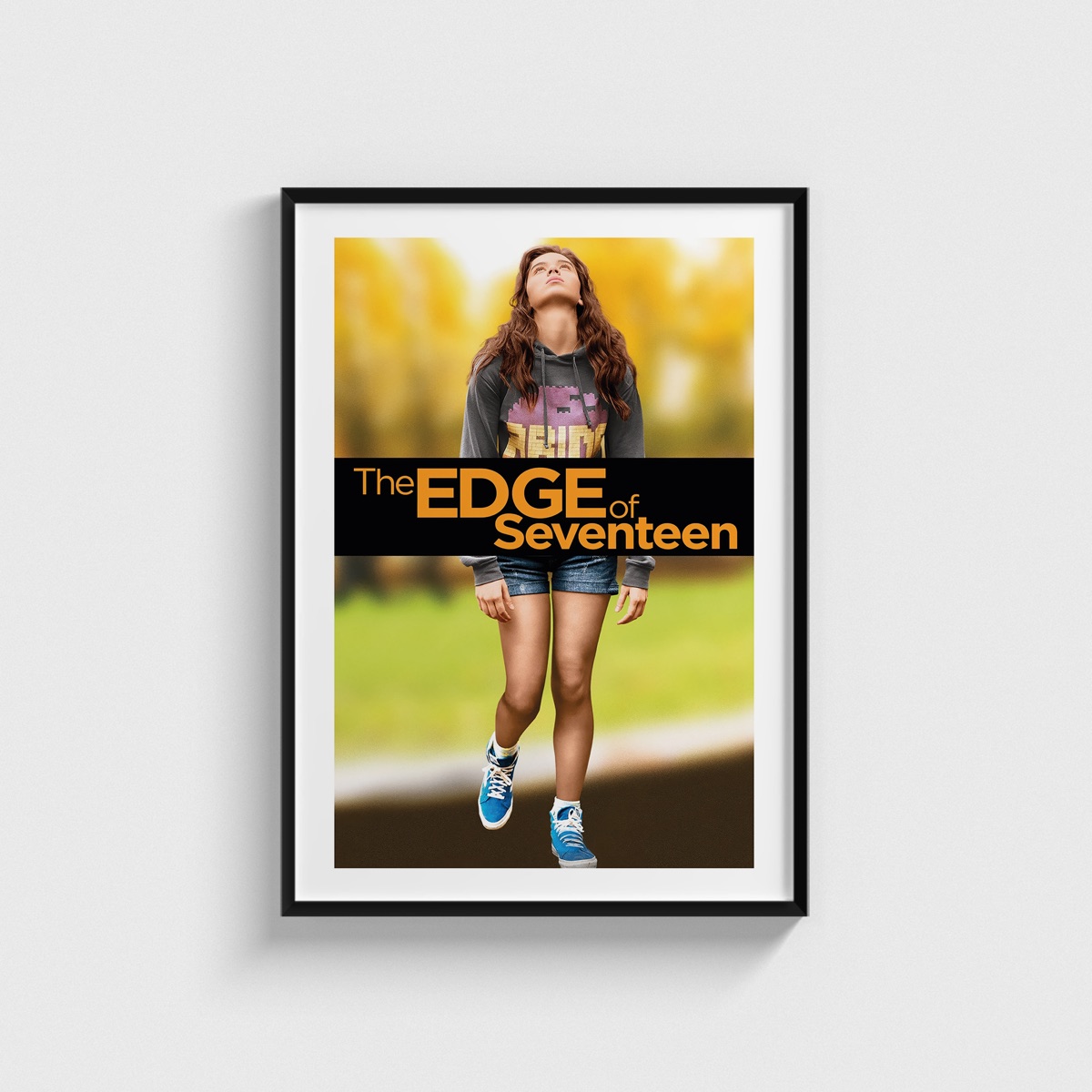 The Edge of Seventeen film posteri, siyah çerçeveli tablo