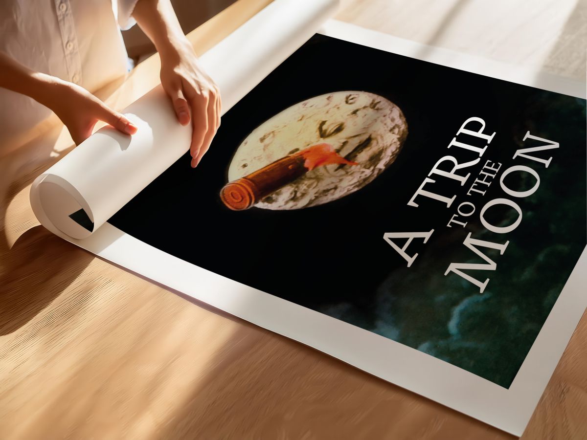A Trip to the Moon (1902) Film Posteri, rulo yapılmış çerçevesiz poster