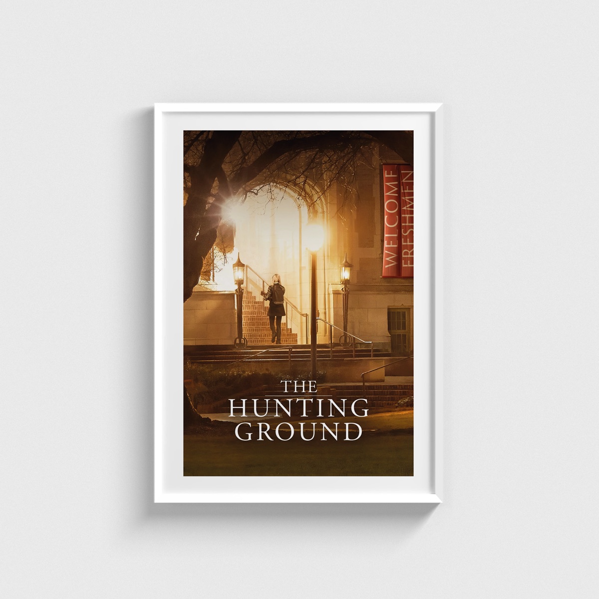 The Hunting Ground film posteri, beyaz çerçeveli tablo