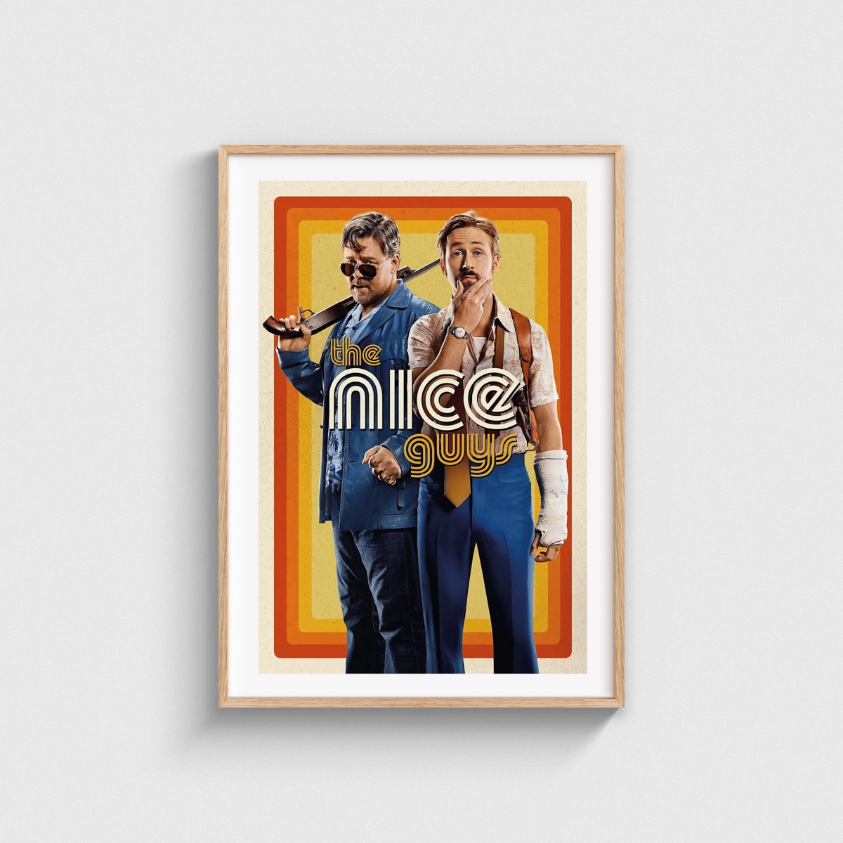 The Nice Guys film posteri, ahşap çerçeveli tablo