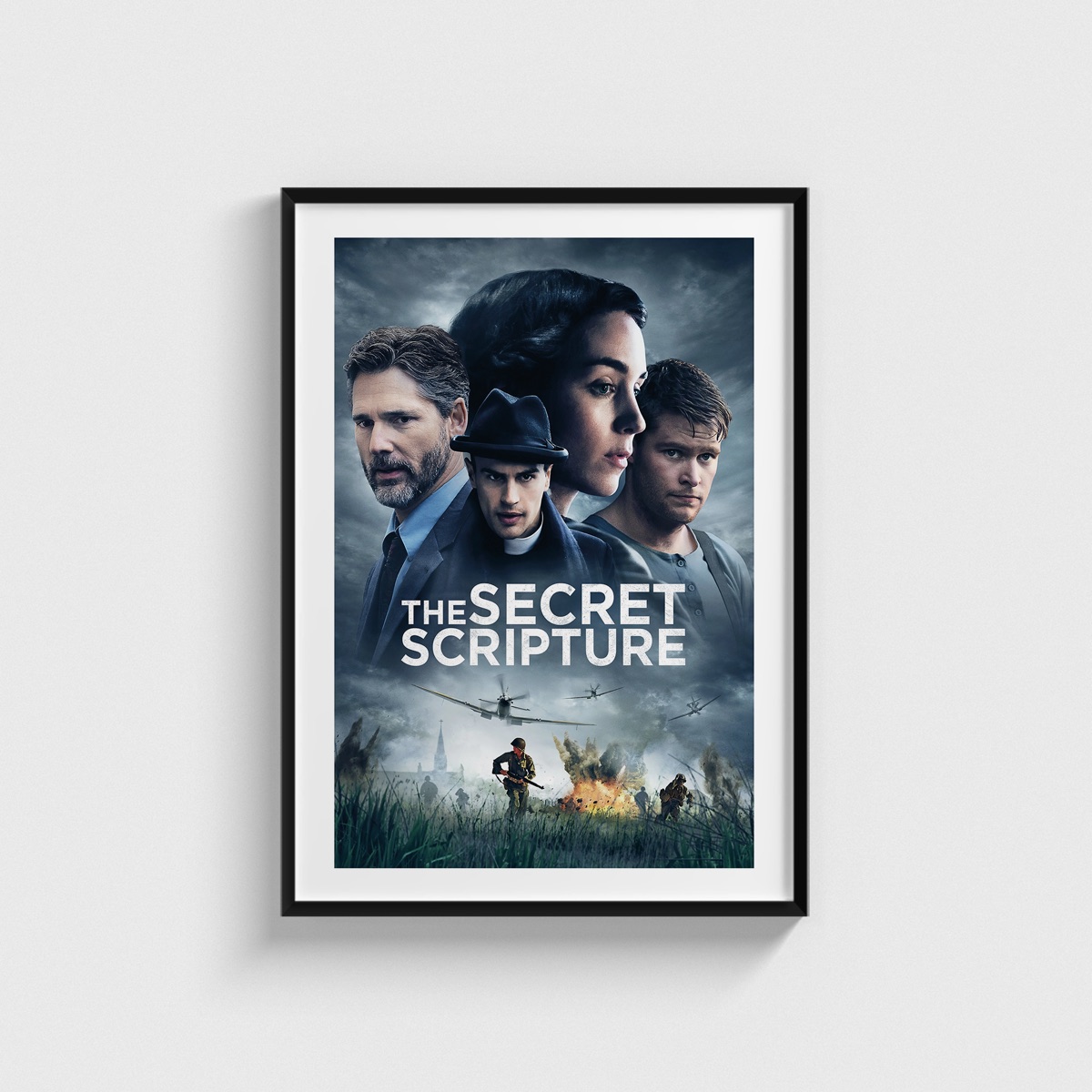 The Secret Scripture film posteri, siyah çerçeveli tablo