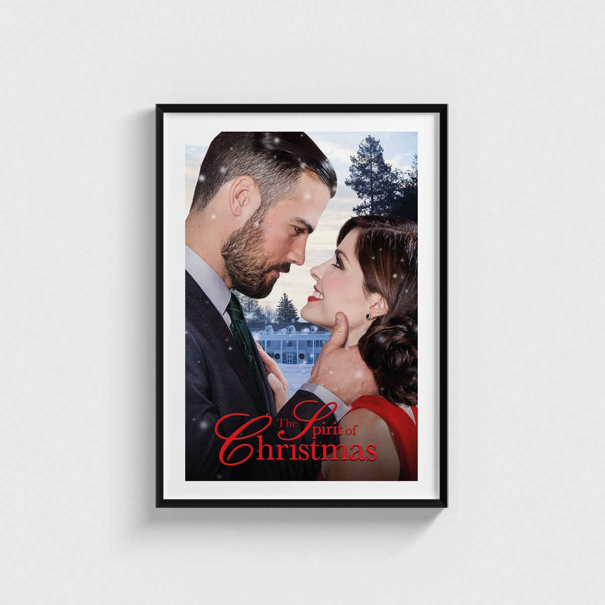 The Spirit of Christmas film posteri, siyah çerçeveli tablo
