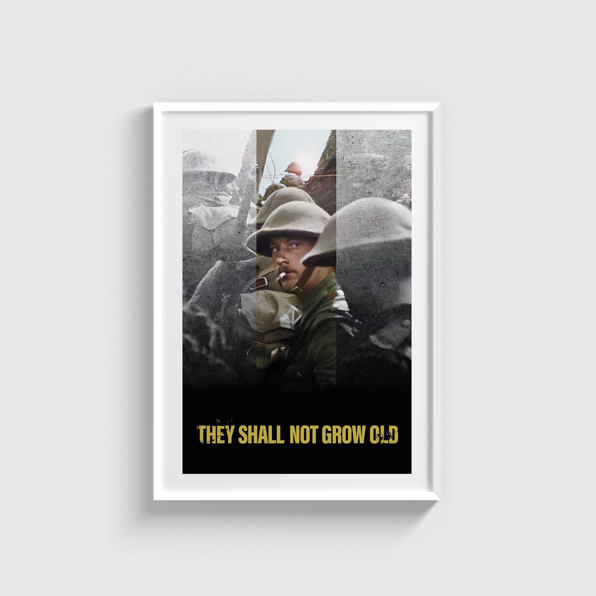 They Shall Not Grow Old film posteri, beyaz çerçeveli tablo