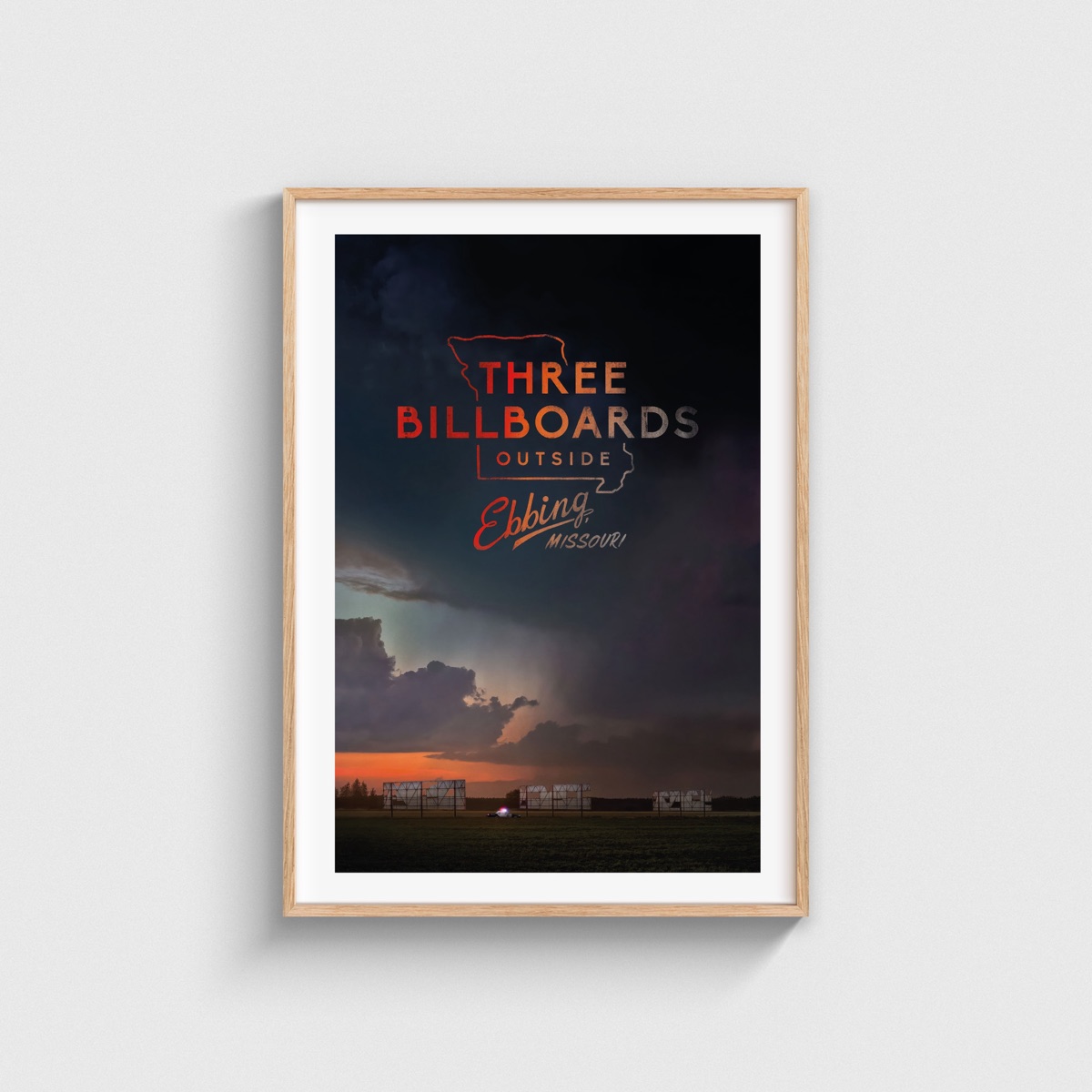 Three Billboards Outside Ebbing, Missouri film posteri, ahşap çerçeveli tablo