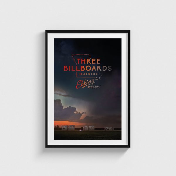 Three Billboards Outside Ebbing, Missouri film posteri, siyah çerçeveli tablo