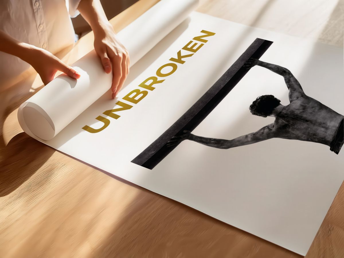 Unbroken (2014) Film Posteri, rulo yapılmış çerçevesiz poster