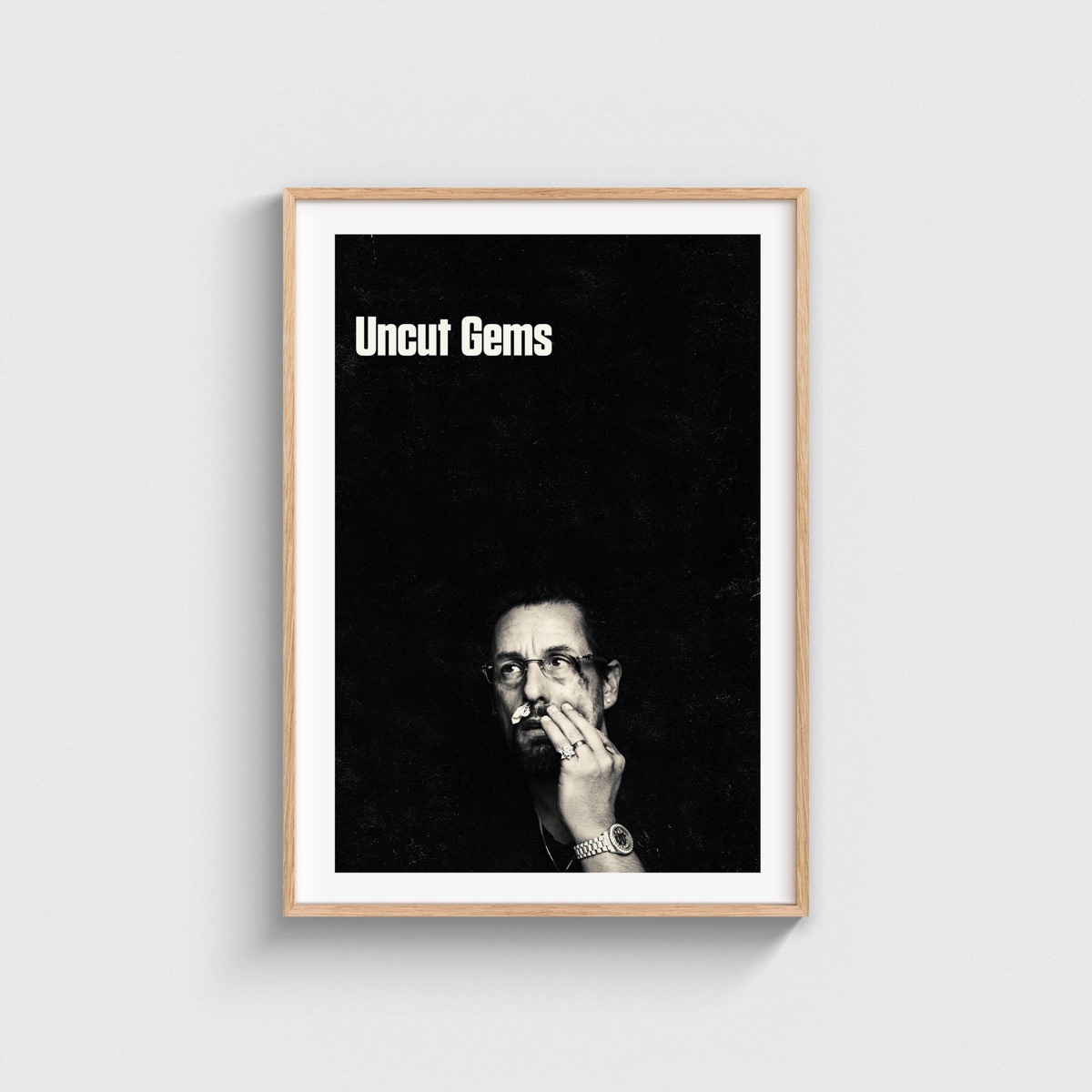 Uncut Gems film posteri, ahşap çerçeveli tablo