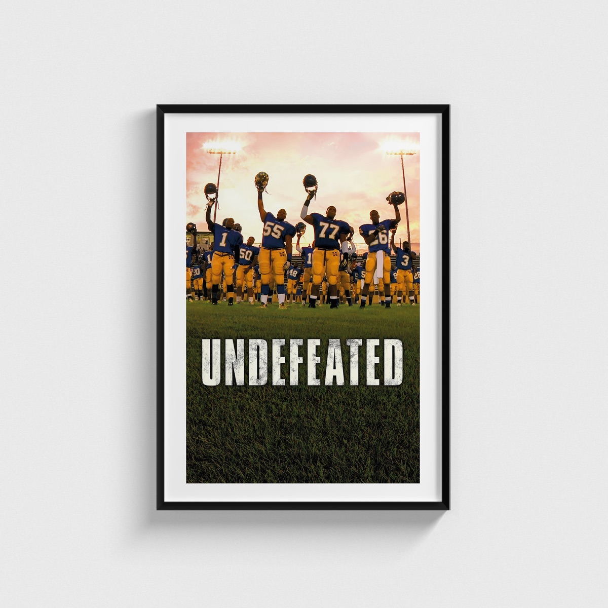 Undefeated film posteri, siyah çerçeveli tablo