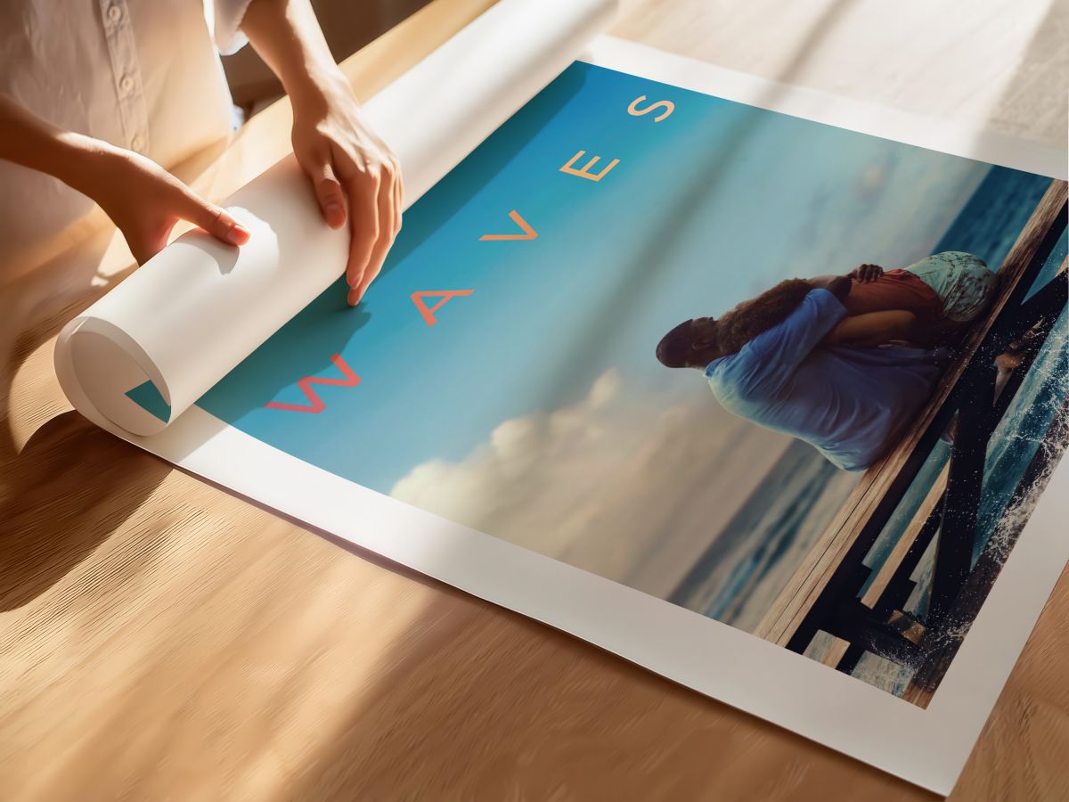 Waves (2019) Film Posteri, rulo yapılmış çerçevesiz poster