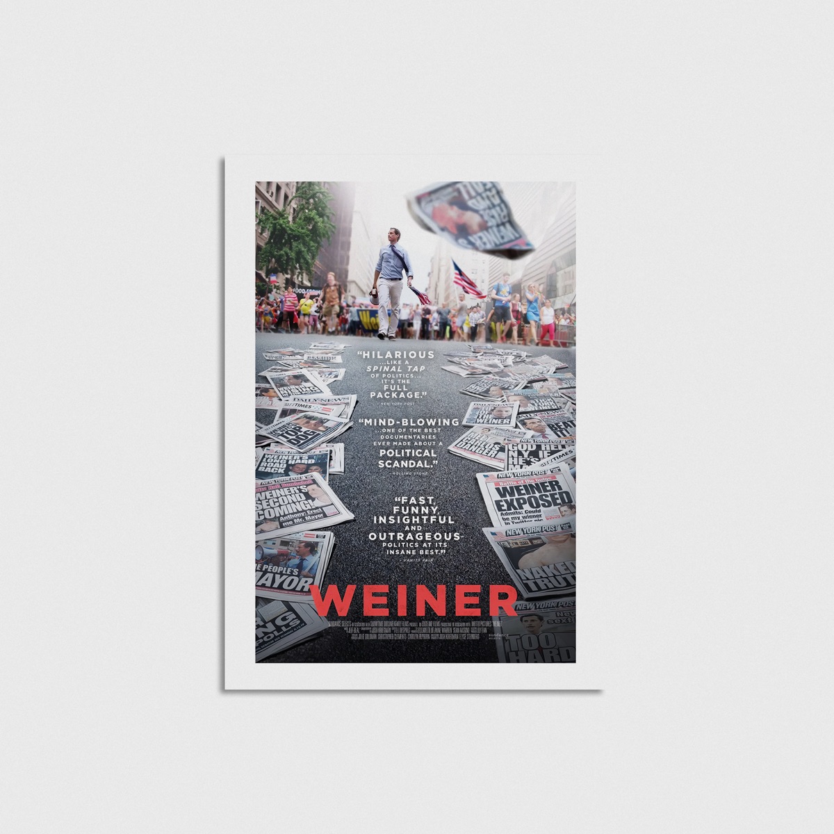 Weiner film posteri, çerçevesiz poster