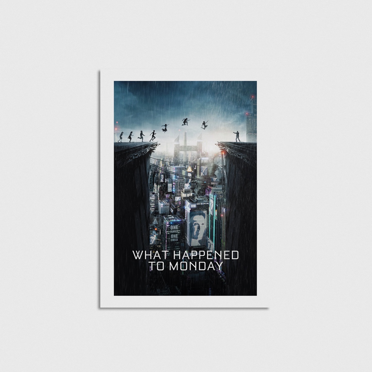 What Happened to Monday film posteri, çerçevesiz poster