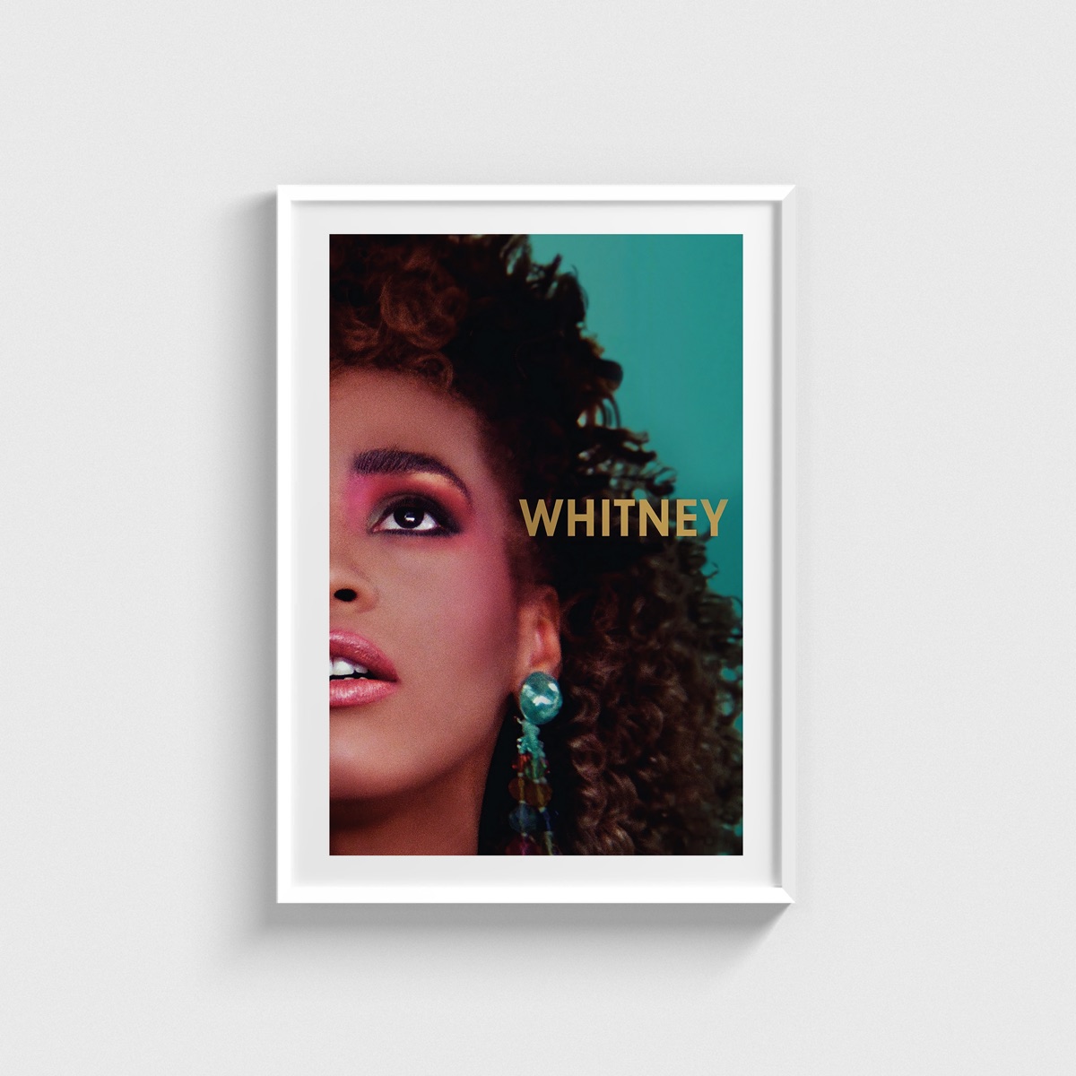 Whitney film posteri, beyaz çerçeveli tablo