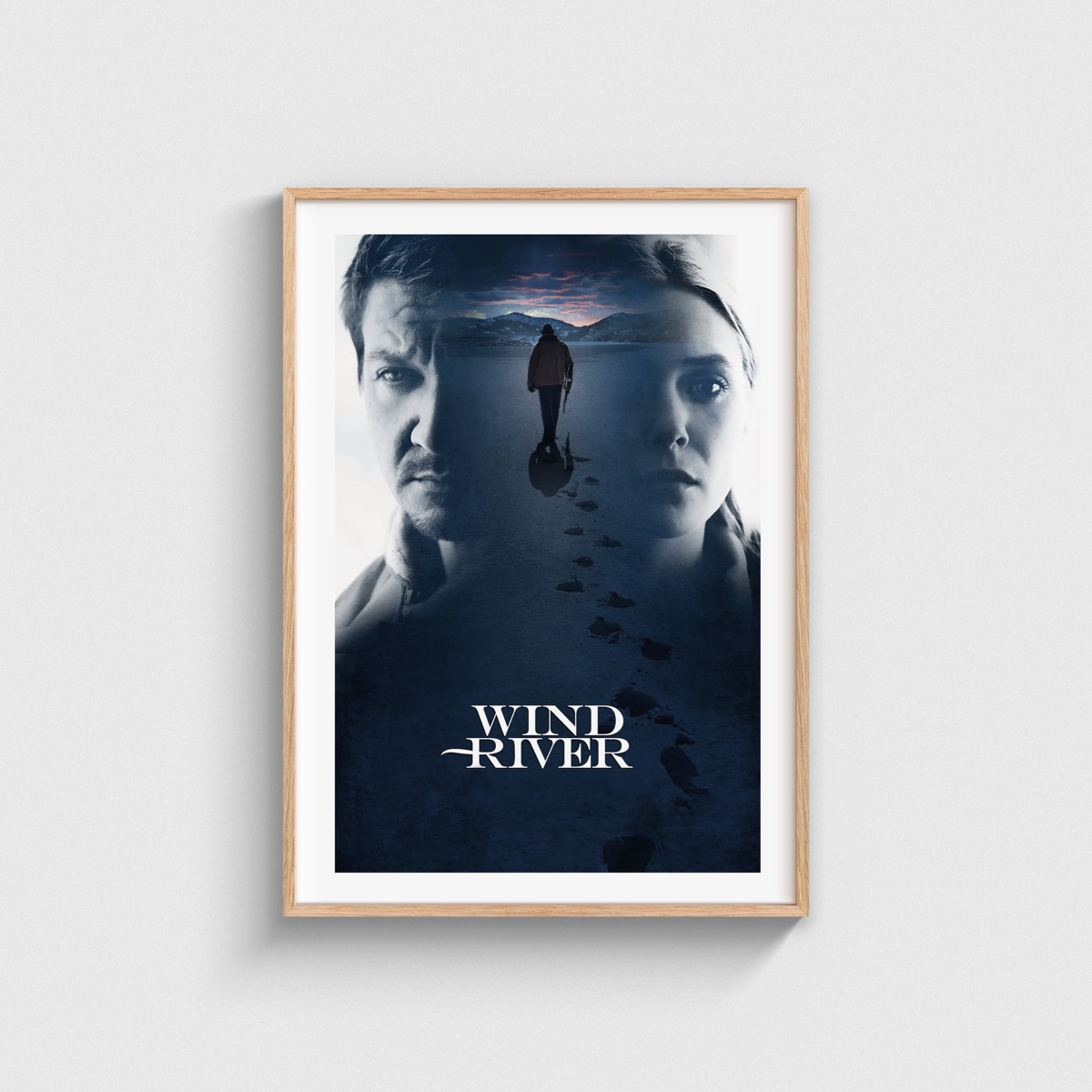 Wind River film posteri, ahşap çerçeveli tablo