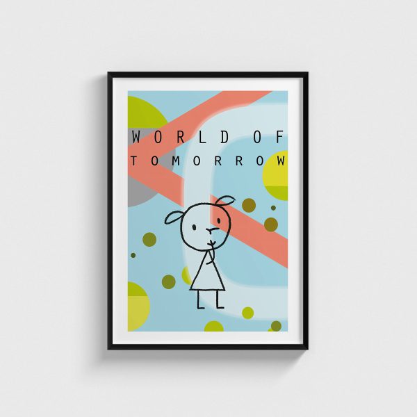 World of Tomorrow film posteri, siyah çerçeveli tablo