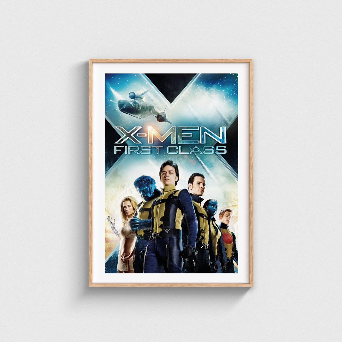 X-Men First Class film posteri, ahşap çerçeveli tablo