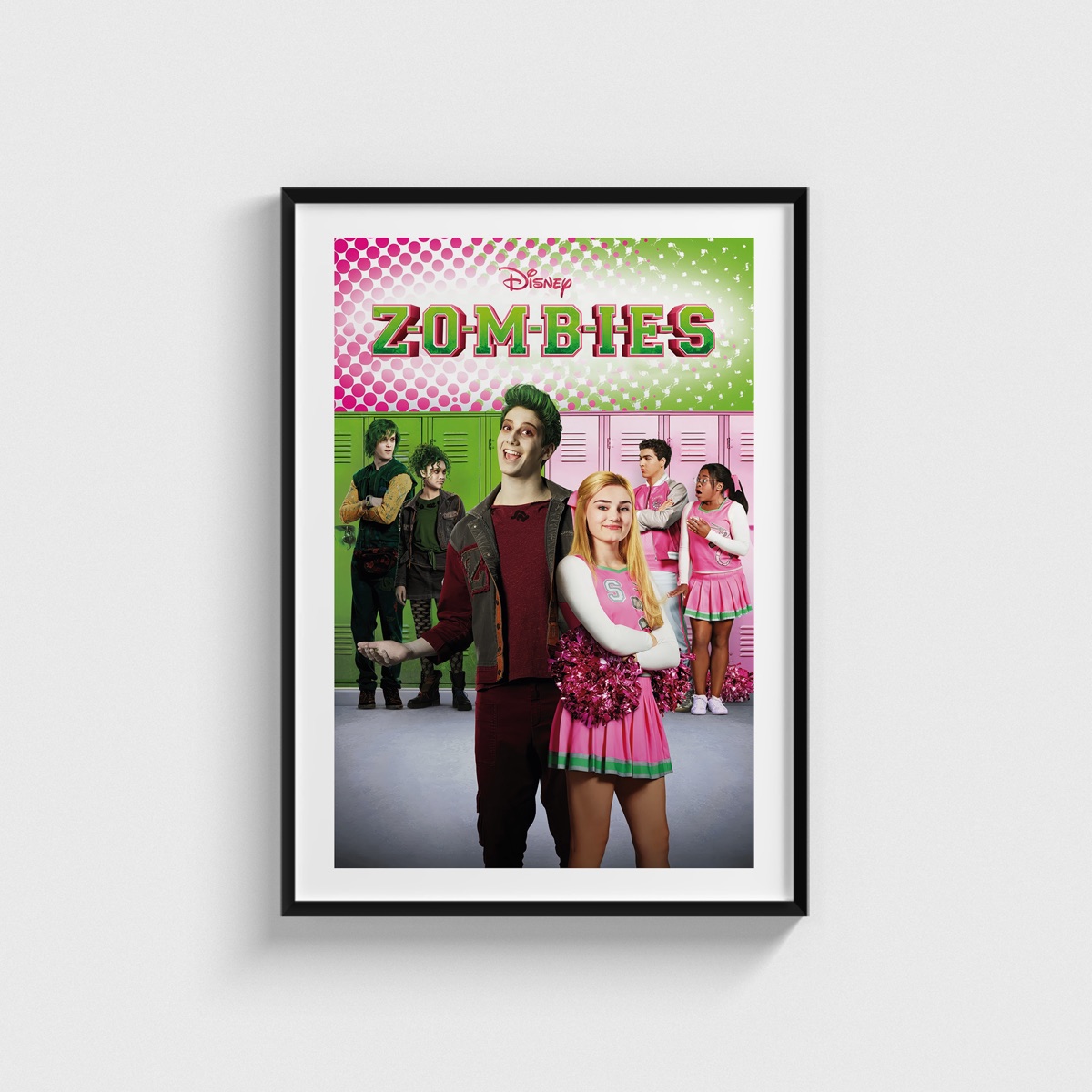 Zombies film posteri, siyah çerçeveli tablo
