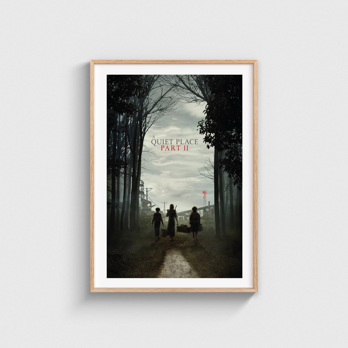A Quiet Place Part II 4 film posteri, ahşap çerçeveli tablo