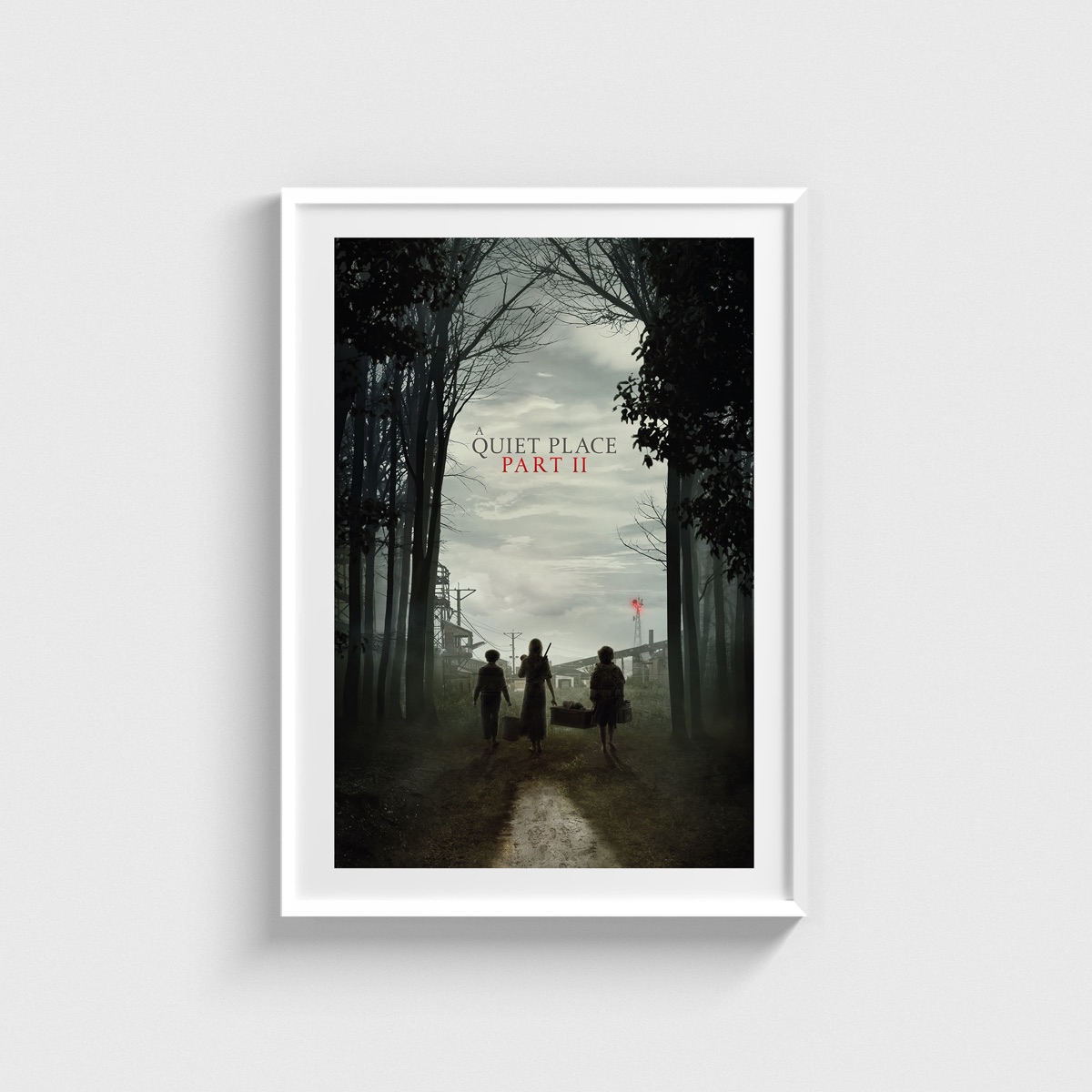 A Quiet Place Part II 4 film posteri, beyaz çerçeveli tablo