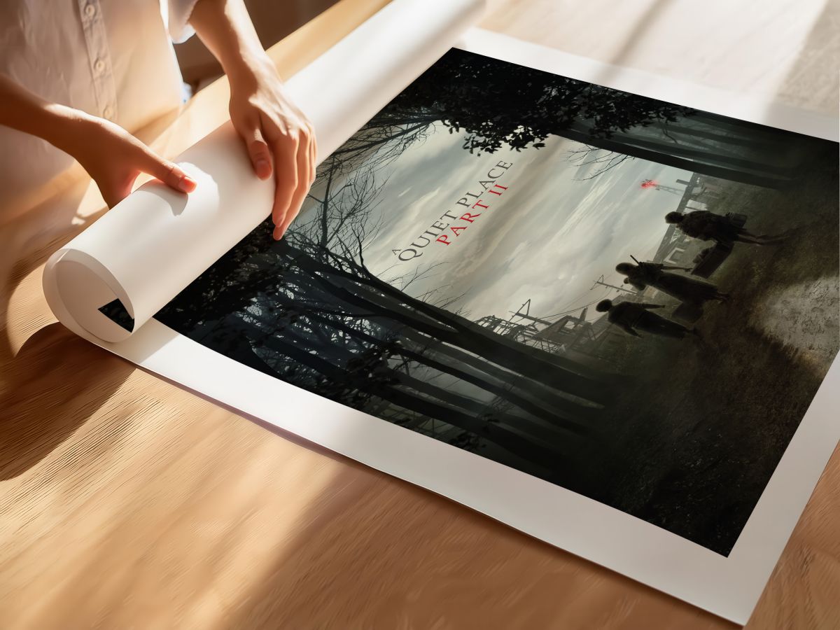 A Quiet Place Part II 4 (2021) Film Posteri, rulo yapılmış çerçevesiz poster