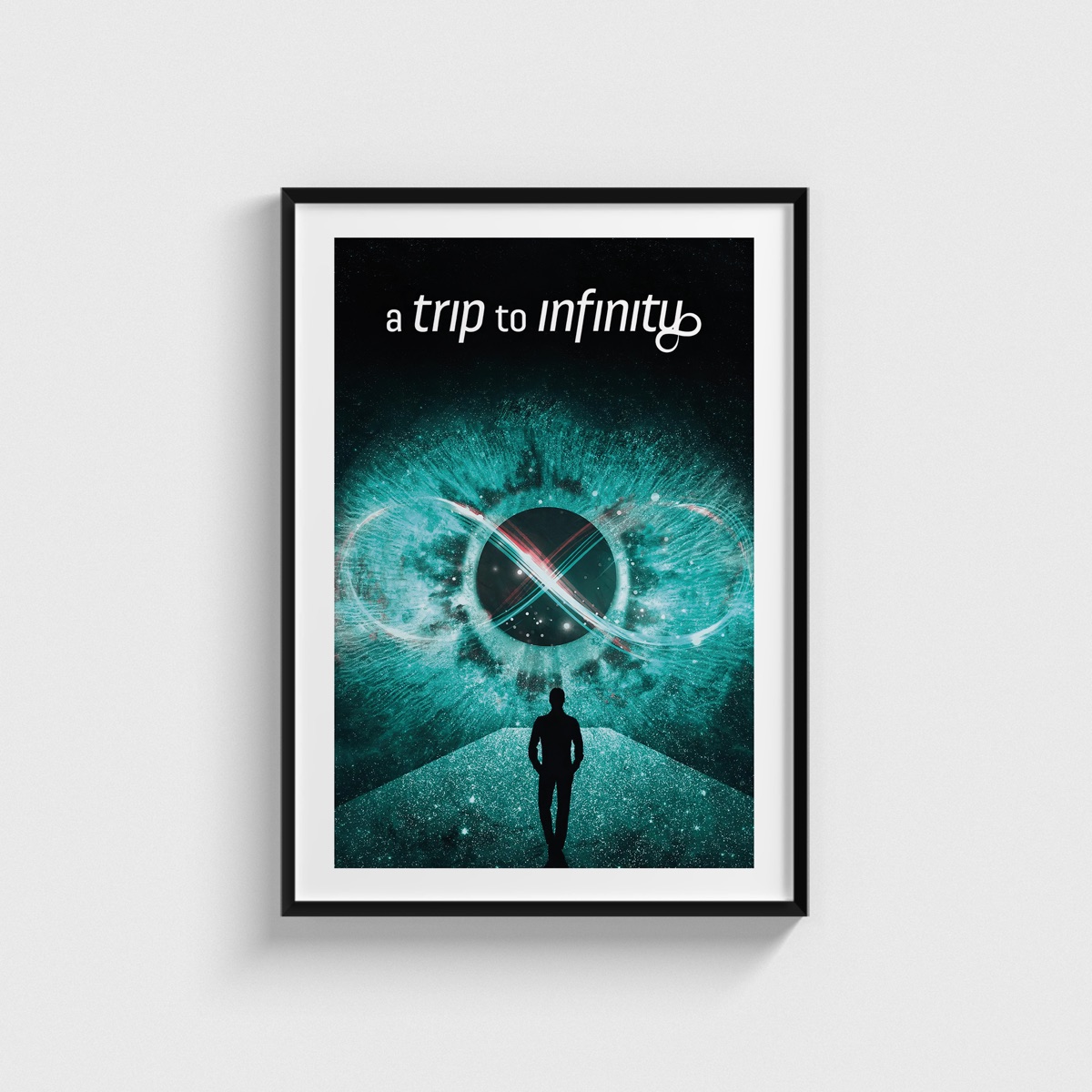 A Trip to Infinity film posteri, siyah çerçeveli tablo